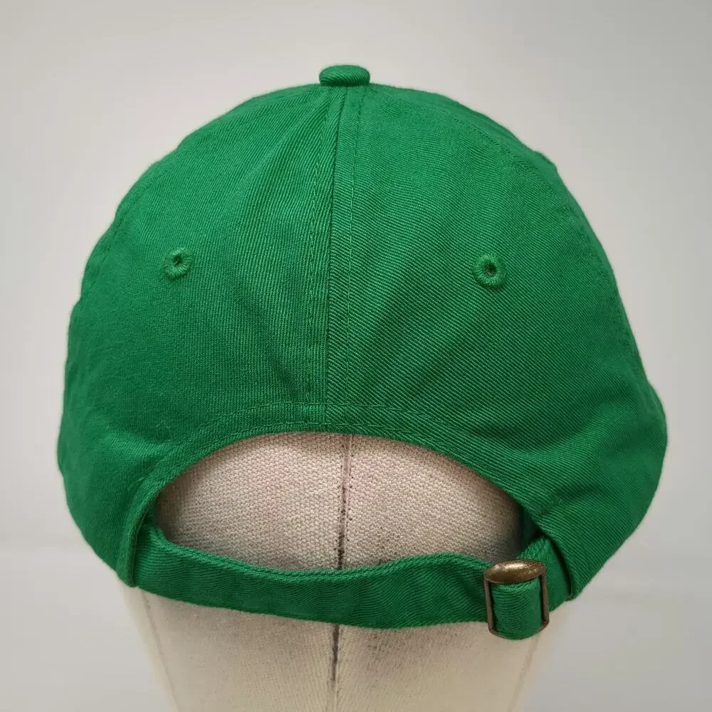 Baseball Cap Green White One Size eez CO Logo Slideback Cotton Hat Embroidered